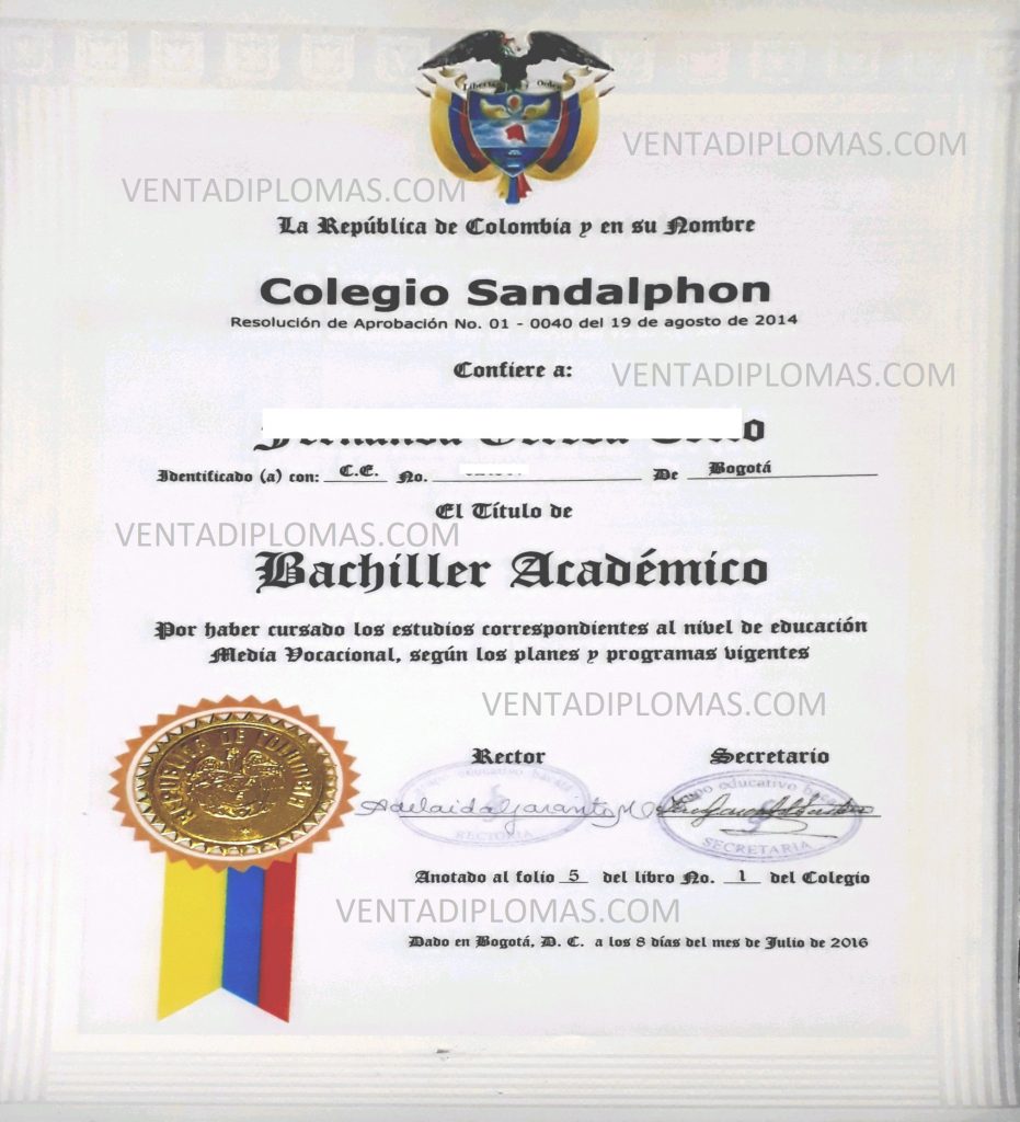 VENTA DE TITULOS DE BACHILLER